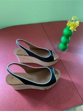 Leifsdottir from Anthropologie
Leather Slingback Wedge Wood Sandals